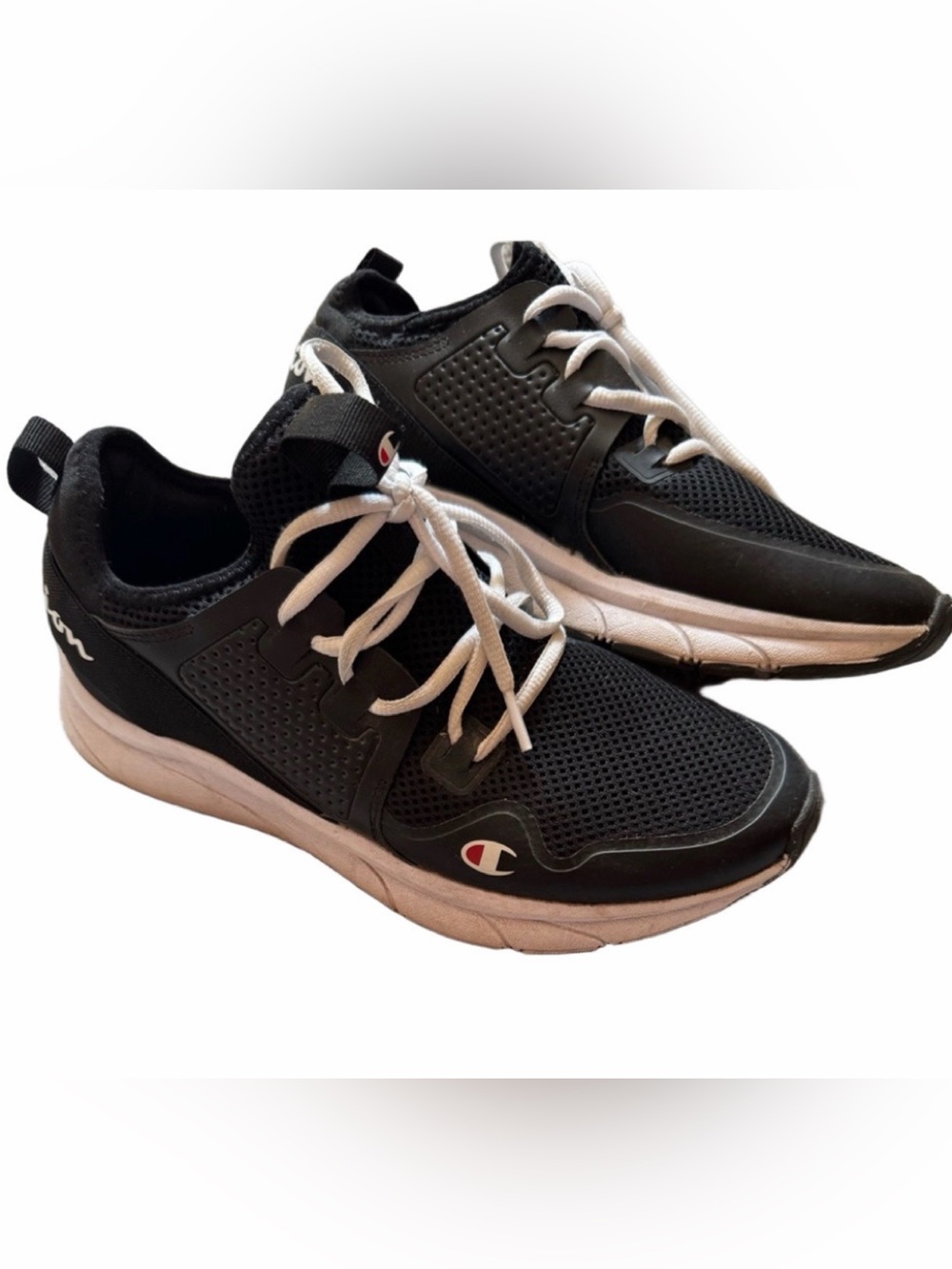 Champion Black White Sneakers Running Shoes Woman Lady Female Size 9 I Men 7.5